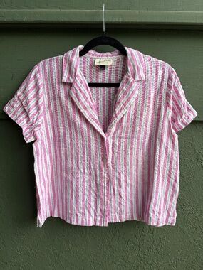 Universal Thread Pink & White Striped Top